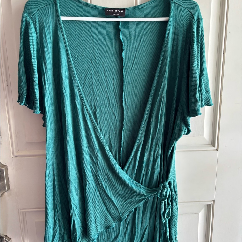 Lane Bryant Teal Wrap Blouse